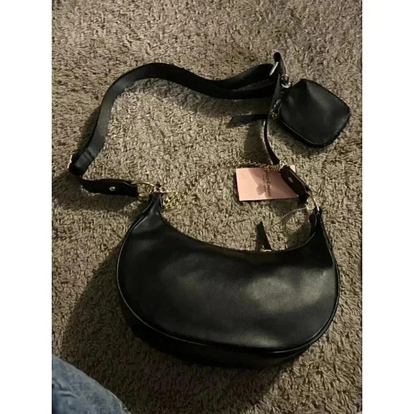 juicy couture purse black shoulder bag with extra strap and coin bag - Picture 3 of 7